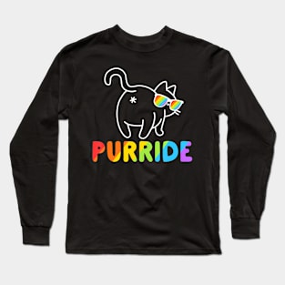 Purride Cat Gay LGBT Pride  Women Men Long Sleeve T-Shirt